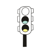 An illustration of traffic lights